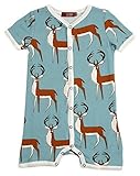 Milkbarn Organic Cotton Shortallロンパース – ブルーBuck – 3 – 6 Months