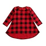 ベビー　子供服　綿　ワンピース　女の子　長袖 　チェック柄　チュニック　可愛い　秋冬　キッズ　ドレス　オシャレ　通園　発表会　旅行　記念日　プレゼント (120)