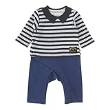 ( チャックル ) chuckle * ボンシュシュ * セットアップ風 ボーダー 長袖 前開き カバーオール ブラック 70cm P2950-70-01