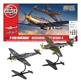 Airfixモデルセット - A50193 P-51D マスタング vs Bf109F-4 ドッグファイト ダブルモデル 組み立てキット - 大人&子供用 8歳以上のプラスチックモデル飛行機キット スプルー&デカール付き - 1:72スケール