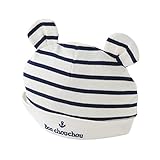 (チャックルベビー) chuckle BABY * ボンシュシュ * 耳付き ボーダー 新生児帽子 ネイビー 50-60cm P9225-00-32