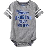 OSHKOSH(オシュコシュ) バーシティロゴボディスーツ ヘザー ロンパース半袖 9ヶ月【並行輸入】