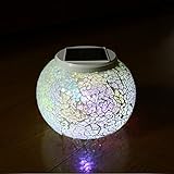 ソーラーライト ガーデン LED 防水 最大12時間点灯 100×130 （パープルのグラデーションデザイン）ガーデンライト / 庭の照明 / ガラス / イルミネーション / ガーデニング / ソー