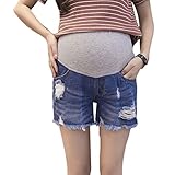 Zhhlinyuan ファッション Women's High Quality マタニティ Hole Pants Shorts Maternity Belly Pregnancy Jeans Comfo