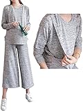 (レモンツリーセブン)Lemon tree7 スウェット 上下セット マタニティー 授乳服 スウェット 上下 セットアップ パジャマ 家着 ルームウェア 綿 長袖 ロング 伸縮素材 リラックスウェア 