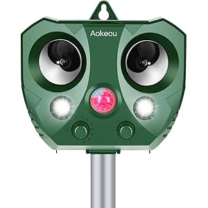 平成31年進化版 猫よけ 動物撃退器 害獣撃退 超音波 ソーラー充電 猫撃退 猫退治 猫よけグッズ 糞被害 鳥害対策 猫除け 鳥除け 犬除け ネズミよけ 電池給電&USB充電&LED強力フラッシュライト IPX4防水防塵 日本語マニュアル (2019進化版)