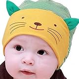 bolayu幼児新生児子供快適な帽子キャップコットンビーニーCartoon Kitten US サイズ: M カラー: イエロー