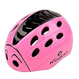 (Ckeyin) 軽量 ヘルメット こども用 自転車ヘルメット 可愛い てんとう虫スタイル 21孔構造 スポーツや通学用 (ピンク)