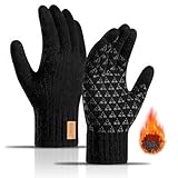 [GOKEI] 手袋 メンズ 厚手 スマホ対応 防寒手袋 冬 ニット手袋 タッチパネル ふわふわ裏起毛 暖かい 防寒グローブ 男女兼用 メン