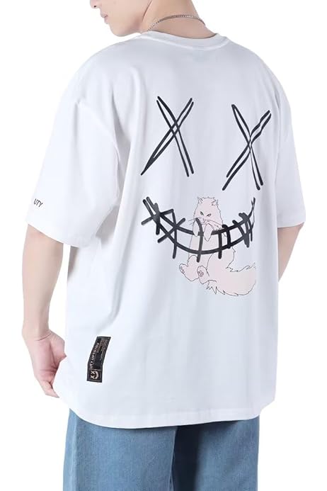 Amazon | [uptoyou] tシャツ メンズ 半袖 綿100 おしゃれ 笑顔バック 