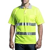 GOGOやあVizの仕事はグレーカラーの安全性の可視性ポロTシャツを着用してください - 蛍光 イエロー - XL