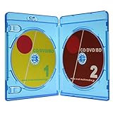 オーバルマルチメディア ブルーレイケース 見開きタイプ2枚収納 クリアブルー 13mm厚 ロゴ有 100個箱入り