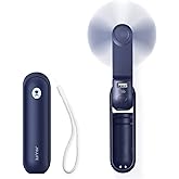 JISULIFE Portable Handheld Fan, Mini Pocket Personal Hand Fan, USB Rechargeable Battery Operated 14-21 Hours, Multifunctional