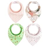 AKC スタイ ビブ よだれかけ コットン100% 柔らかい 2層タイプ スナップ 三角 ベビー 4枚セット (Oセット)