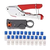 Biuuu 同軸ケーブルワイヤストリッパRG6/RG59圧縮Fコネクタ圧着プライヤキット