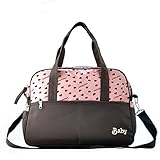 KANGMING マザーズバッグ 3way ショルダーバッグ 斜めがけ トート ベビーカー 大容量 バッグ シンプルなのに機能的 ショルダーストラップ付き ママバッグ (ピンク)