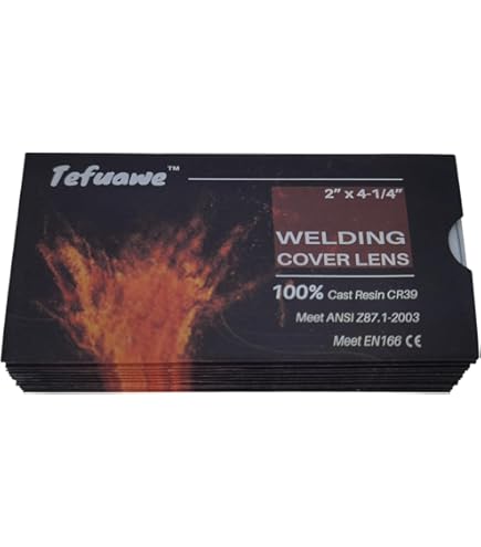 Tefuawe Auto-Darkening Welding Lens - 2x4 1/4 Size, 2 Amp TIG Rating, Variable Shade, For MIG, TIG, Stick Welding