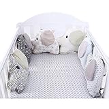 ベッドガード 赤ちゃん　可愛い象柄6枚セットベッドバンパー 抱き枕 ソファークッション　衝撃吸収 出産お祝い　 (象柄6枚セット)