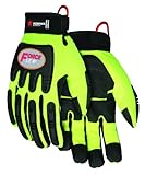 MCR Safety HV300M ForceFlex Dry Grip Clarino Synthetic Leather Gloves with Adjustable Wrist Closure,