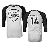 TCAMP ArsenalシャツPierre Emerick Aubameyang # 17ラグランQuarter SleeveメンズTシャツ Adult Large
