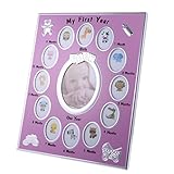 Lovoski ギフト　好意　装飾　フォトフレーム　写真のフレーム　ラブリー　私の最初の年写真　ベビーシャワー　全４色選ぶ - ピンク