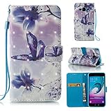 Jansuke Samsung Galaxy J3 (2016 Model) J310 ケース カバー バンパー 手帳型 3D 合皮 PU レザー ストラップ付き アートデザイン 色鮮やか 図柄 お洒