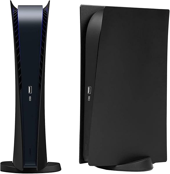 ps5 カバー 本体 ps 5 ケース スキン ハードカバー 交換用パネル 本体保護 傷防止 防塵 上質プラスチック製 保護カバー playstation5 周辺機器 ps5 デジタルエデション (デジタル版 ブラック) - 1