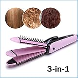 LexBlue（TM）3イン1電動ポータブルヘアブラシローラーカーラーカーリングストレイテナーウェイバーアイアンフラット杖ヘア美容スタイリングツール