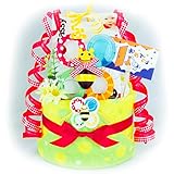 出産の祝い に 人気！sassy プレミアムパンパースで作ったかわいい オムツケーキ (グリーン)