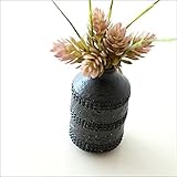 黒土 筒型 花入れ [mkn3438]