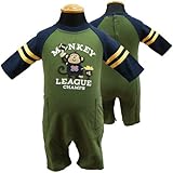 Carter's（カーターズ）モンキーアップリケつきカバーオール3ヶ月（カーキー×ネイビー） [Baby Product]