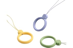 CinoCase フィンガーストラップ スマホ ストラップ 3本入り リングストラップ 携帯 落下防止 イエロー グリーン ライラックパープル