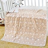 TMVOK ガーゼケット 6重 タオル ケット 110*110cm ベビー 沐浴 バスタオル 30*30cm 赤ちゃん 出産祝い かわいい動物柄 お昼寝 ブランケット ベビー布団 保育園 寝具 6枚セ