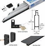 サテン陽極酸化30 " x 81 " heavy-duty押し出しk.d.スライド画面ドアキット – 2 "フレーム