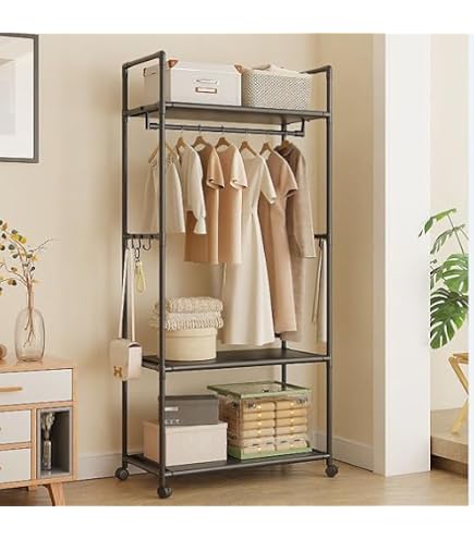 Amazon｜ハンガーラック 引き出し付き ワードローブ 幅80cm 奥行35cm