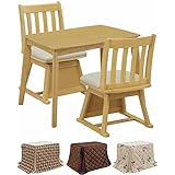 ダイニングこたつ 二人用 4点セット 90×60 ナチュラル　MUTUKI (布団の柄（Ｋ＆Ｒ-ＤＢＲ柄）)