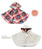 寒さからベビーを守る　ふわもこベビーポンチョ　【日本製】 (クリーム(チェック))