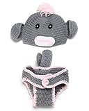 (ビグッド)Bigood ベビーコスチューム 寝相 アートベビー 用 着ぐるみ ベビー 服 赤ちゃん服 仮装 かわいい ベビーニット帽 新生児 出産祝い ・ 記念撮影 グレークマ