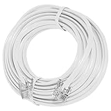 AMZER 15 Feet Telephone Line Extension Cord Heavy Duty 4 Conductor Cable - White [並行輸入品]