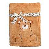Comfort Baby 3D Animal Coral Fleece Blanket, Plush Sheet w/ Assorted Styles, 40 by 30 Inches (Bear) 