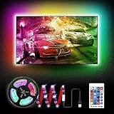 LED テープライト RGB テレビバックライト 0.5Ｍx4本 強力粘着テープ 間接照明 5050SMD USB式 RFリモコン付き イル
