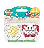 Ulubulu Pacifiers for Unisex, Yellow Chevron and Gray Moroccan Pattern, 0-6 months by Ulubulu [並行輸入品