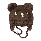 可愛いキッズ用　ニット帽　耳あて付キャップ　ベビー キッズ 赤ちゃん用　キュートくまさん　クマ耳　あったか　モフモフキュート 　オシャレ防寒アイテム