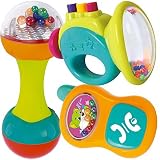 セットde tres sonajas Musicales、Trompeta y telefono Infantil Con Colores y sonidosパラBebes E Infantes – 