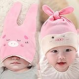 Honel ベビー ビブ ベビーキャップ 可愛い セット 0-1才 ピンク