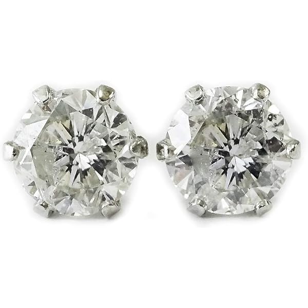 Amazon | 【鑑定書付き】天然ダイヤ ピアス 計0.4ct/D/SI2/EX 六本爪