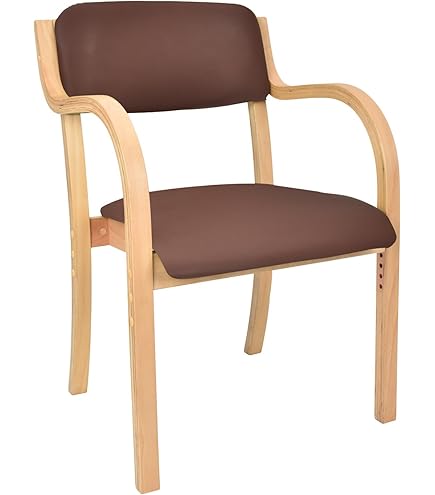 Amazon｜kaitou ダイニングチェア 介護椅子 肘付き 木製 レザー 肘掛け