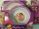 Dora the Explorer 5 Piece KCARE Dining Set ~ Plate, Bowl, Cup, Fork, Spoon (Dora with Talking Flower