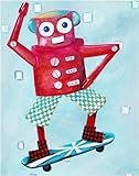 Cici Art Factory 11"x 14" Switch Loves Skateboarding, Canvas [並行輸入品]