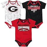 Georgia Bulldogs NCAA " Playmaker "幼児3パックボディスーツクリーパーセット レッド